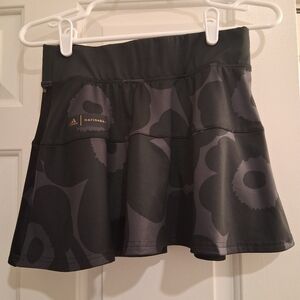 Adidas Marimekko Unikko Print Tennis Skirt Size Small Black Grey